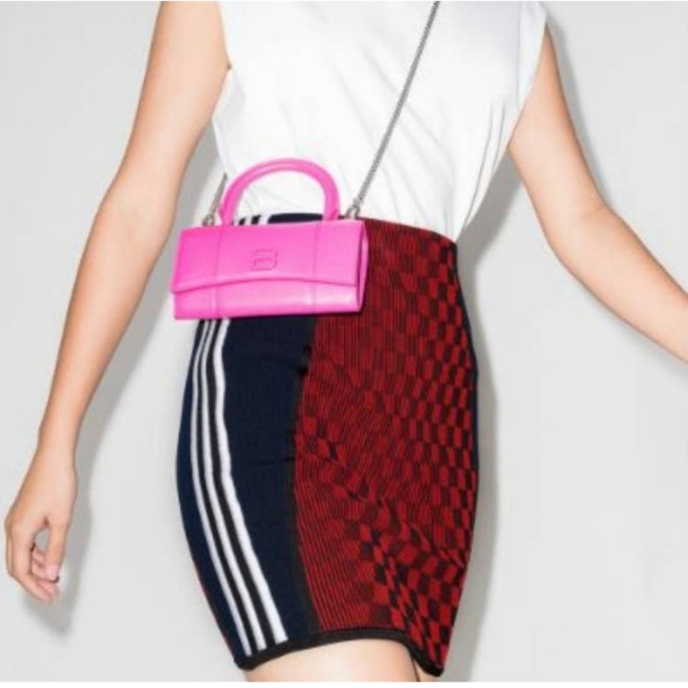 Adidas X Paolina Russo Knit Red Black Active Mini Skirt Large NWT